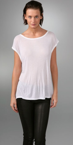 Alexander Wang Cowl Boat Neck Tee (White)