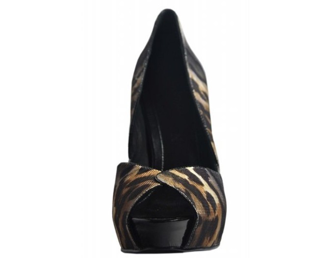 Alexander McQueen Leopard grain Open-toe Pumps