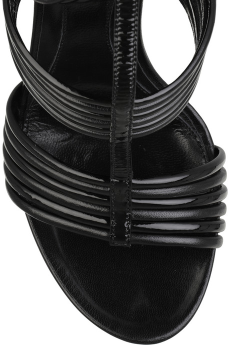 Alexander McQueen Leather T bar sandals Black