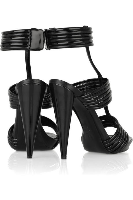 Alexander McQueen Leather T bar sandals Black