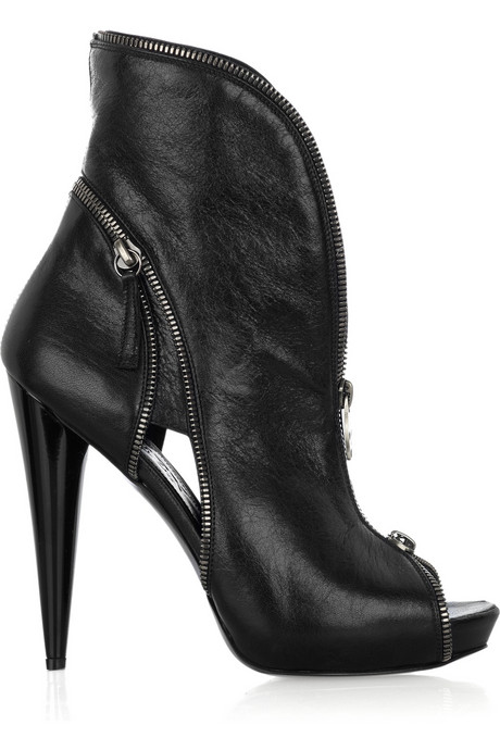 Alexander McQueen Cutout leather ankle boots