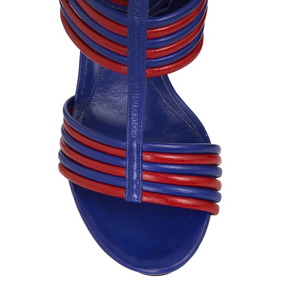 Alexander McQueen Leather T bar sandals Blue