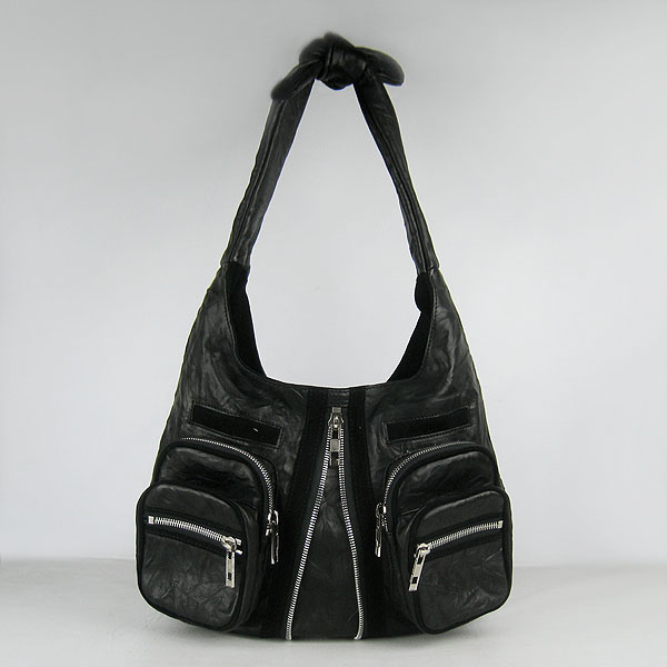 Alexander Wang Donna Zipper Hobo Shoulder Bag Black
