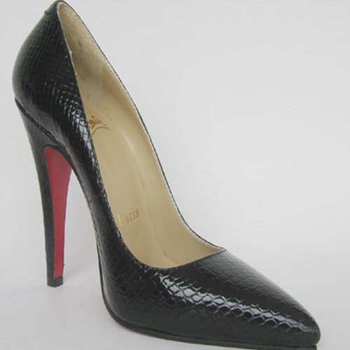 Christian Louboutin Pigalle black python leather pumps black