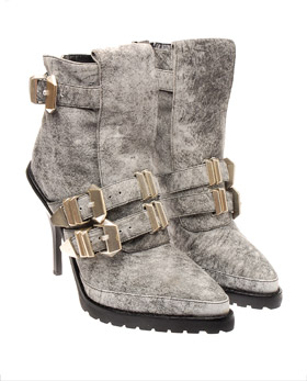 Alexander Wang Buckled leather ankle boots Grey