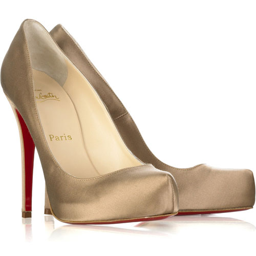 Christian Louboutin Rolando Satin pumps Taupe