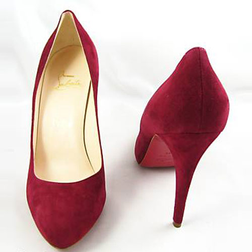 christian louboutin decollete suede pumps red