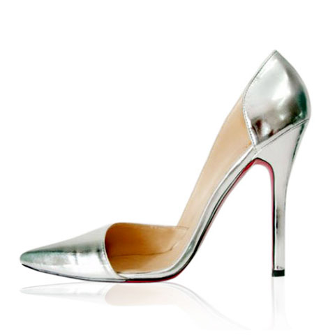 Christian Louboutin New Helmut Patent Leather 100 shoes Silver