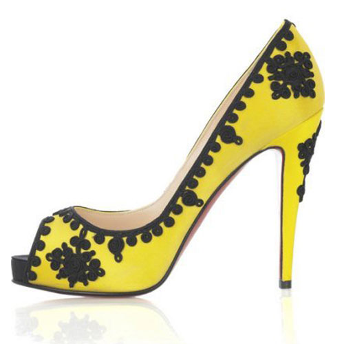 Christian Louboutin Very Prive Peep-Toe Pumps Yellow