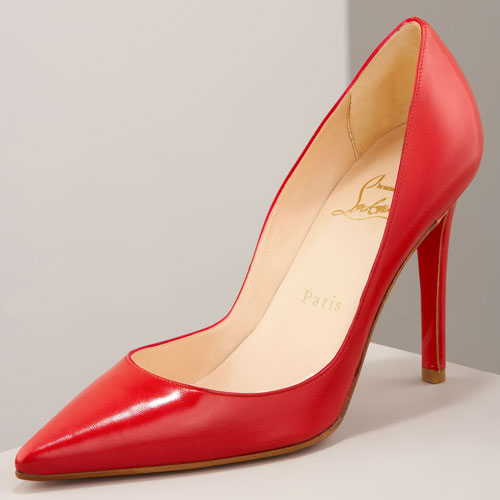 Christian Louboutin Pointed-Toe Pump red